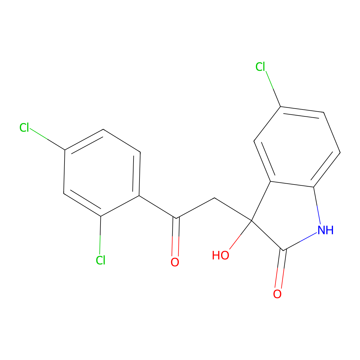 5-chloro-3-[2-(2,4-dichlorophenyl)-2-oxoethyl]-3-hydroxy-1H-indol-2-one molecular structure, CAS 839694-18-7