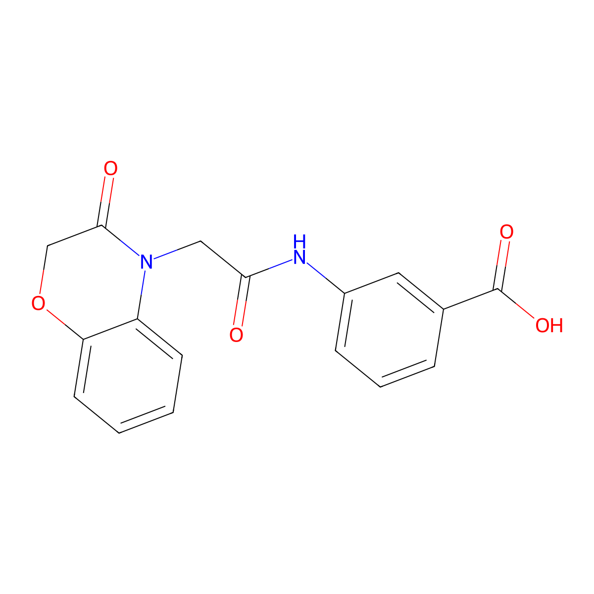 3-[[2-(3-Oxo-1,4-benzoxazin-4-yl)acetyl]amino]benzoic acid molecular structure, CAS 839694-63-2