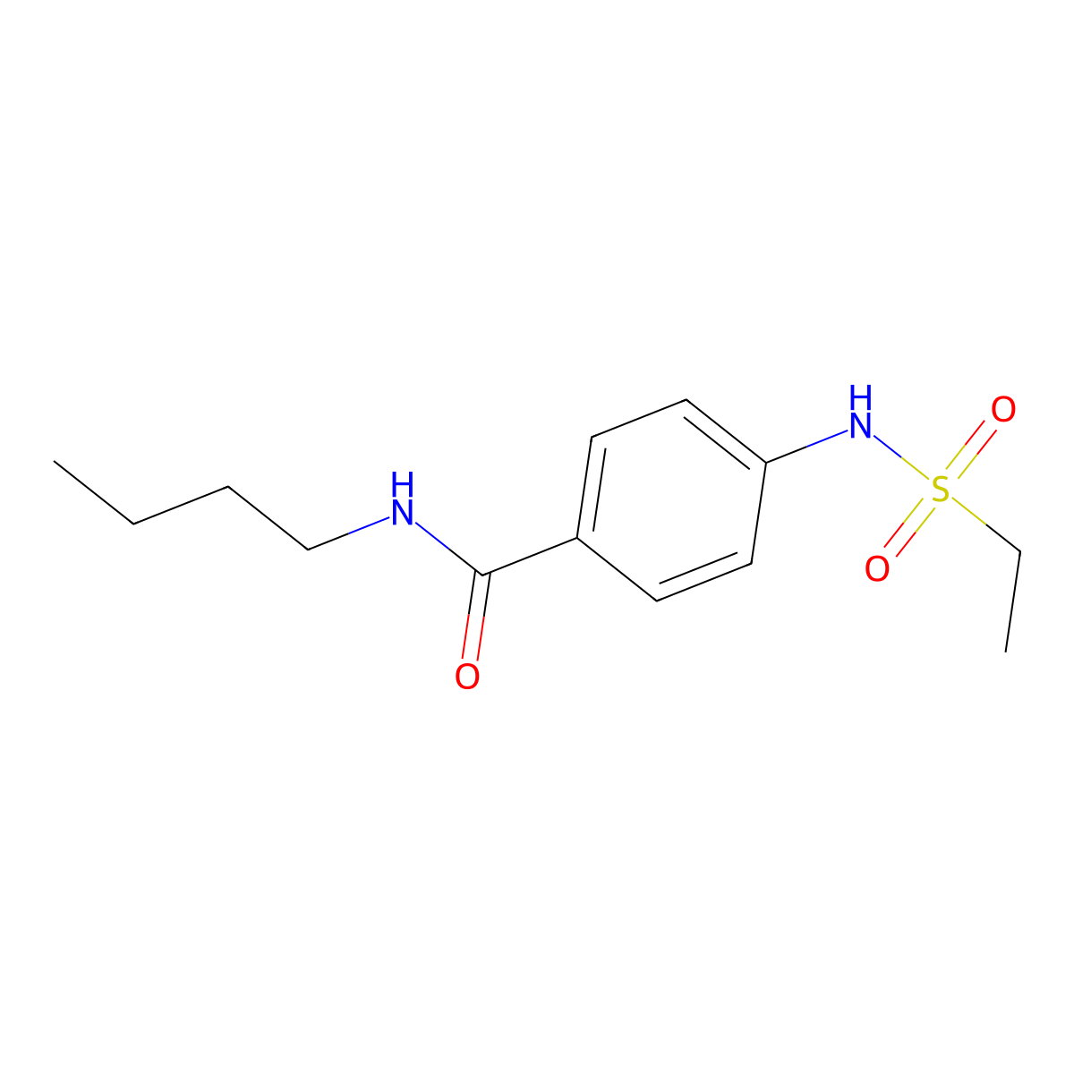 N-butyl-4-(ethylsulfonylamino)benzamide molecular structure, CAS 839694-72-3