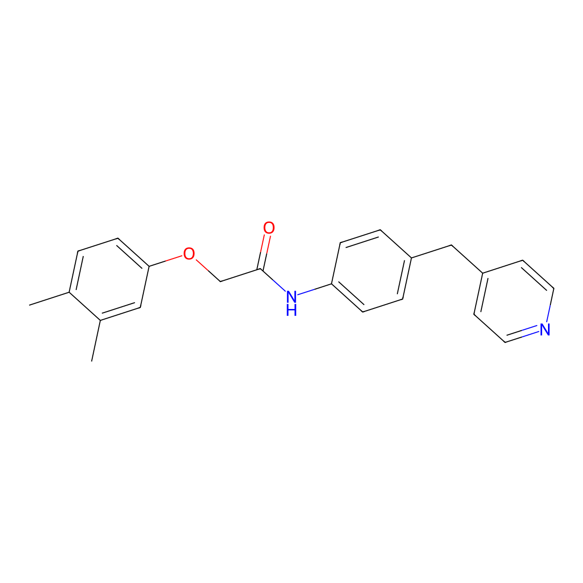 2-(3,4-dimethylphenoxy)-N-[4-(pyridin-4-ylmethyl)phenyl]acetamide molecular structure, CAS 839694-82-5