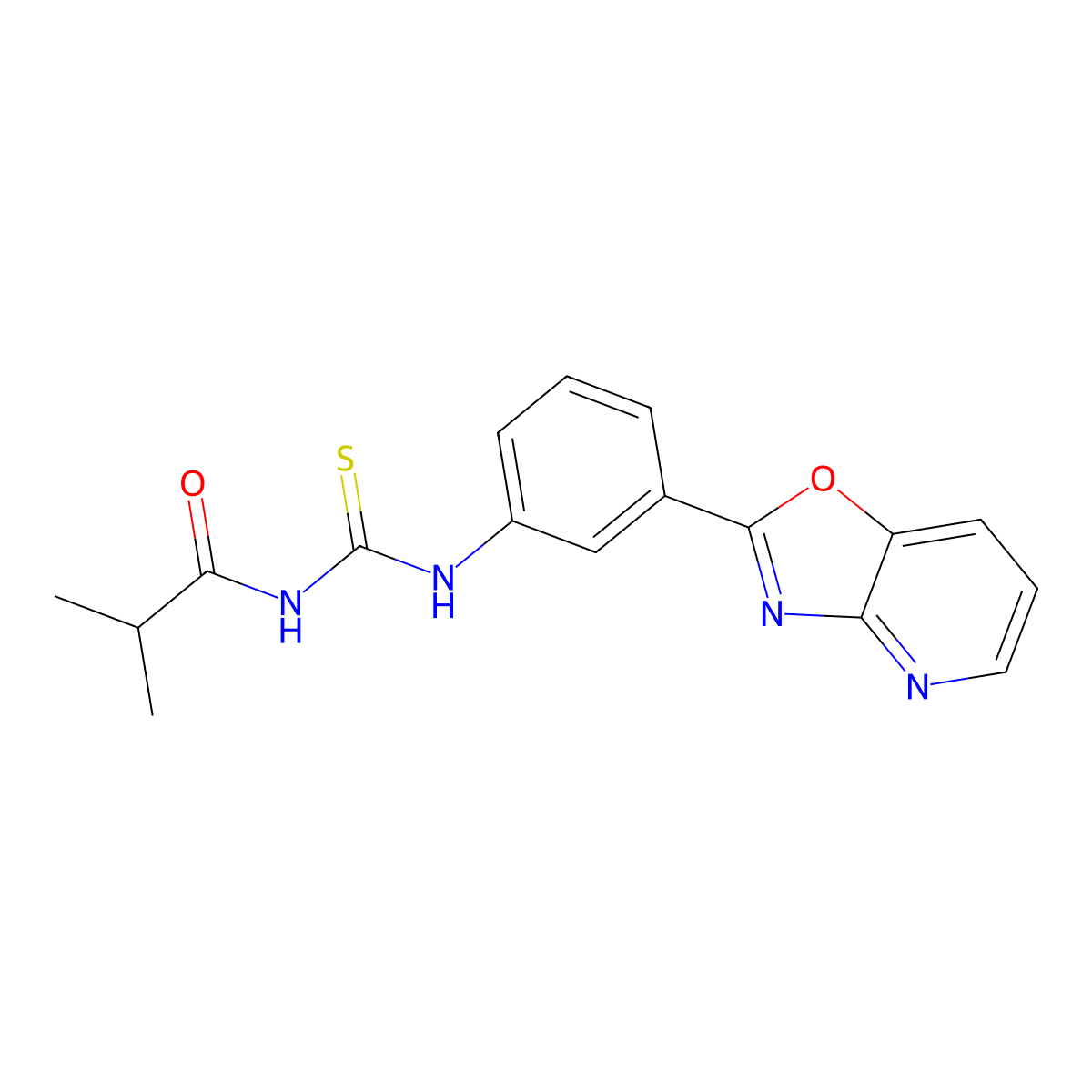 N-isobutyryl-N'-(3-[1,3]oxazolo[4,5-b]pyridin-2-ylphenyl)thiourea molecular structure, CAS 839695-13-5