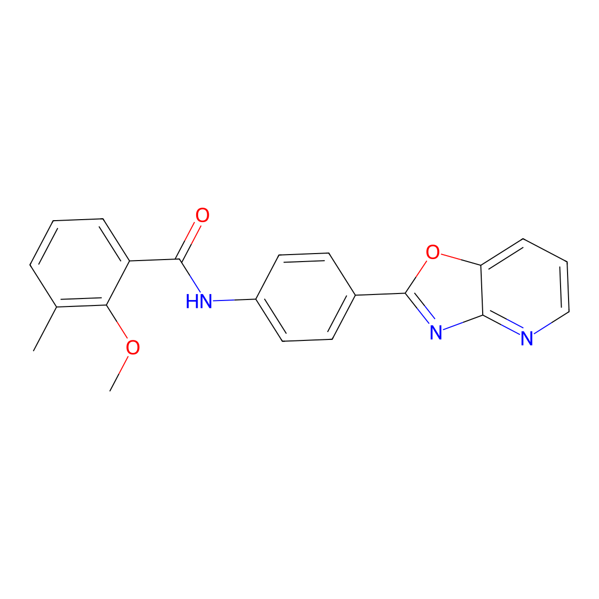 2-methoxy-3-methyl-N-[4-([1,3]oxazolo[4,5-b]pyridin-2-yl)phenyl]benzamide molecular structure, CAS 839695-14-6