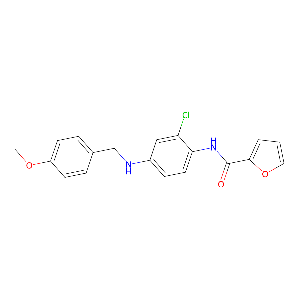 N-{2-chloro-4-[(4-methoxybenzyl)amino]phenyl}-2-furamide molecular structure, CAS 839695-37-3