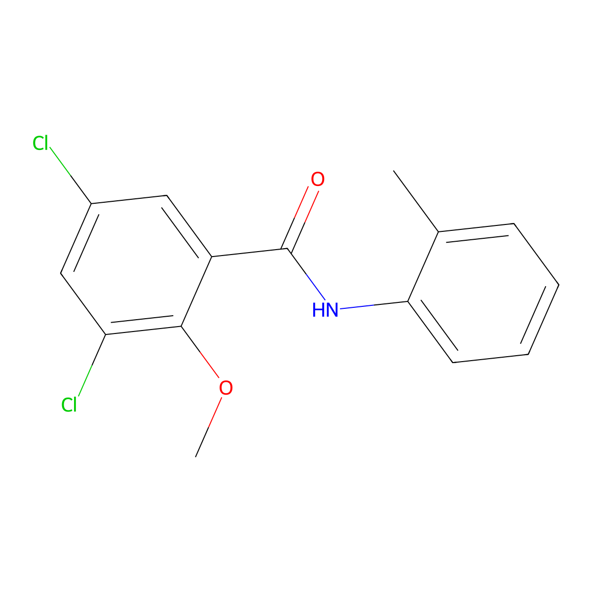 3,5-dichloro-2-methoxy-N-(2-methylphenyl)benzamide molecular structure, CAS 839695-59-9