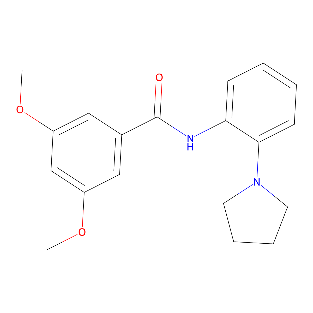3,5-dimethoxy-N-(2-pyrrolidin-1-ylphenyl)benzamide molecular structure, CAS 839695-67-9