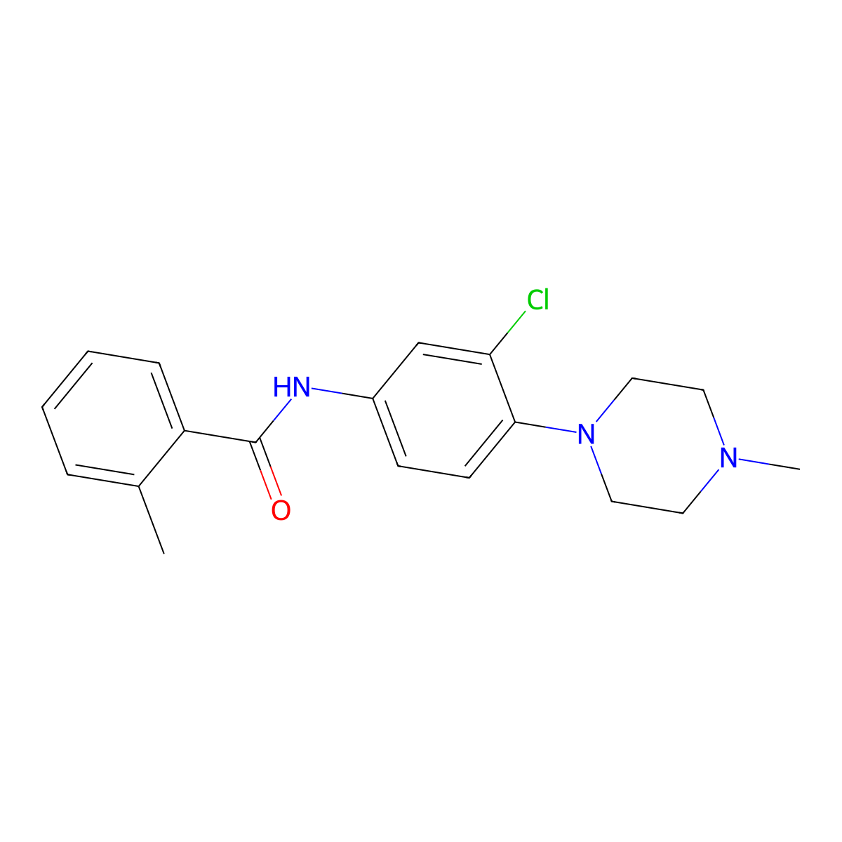 N-[3-chloro-4-(4-methylpiperazin-1-yl)phenyl]-2-methylbenzamide molecular structure, CAS 839695-72-6