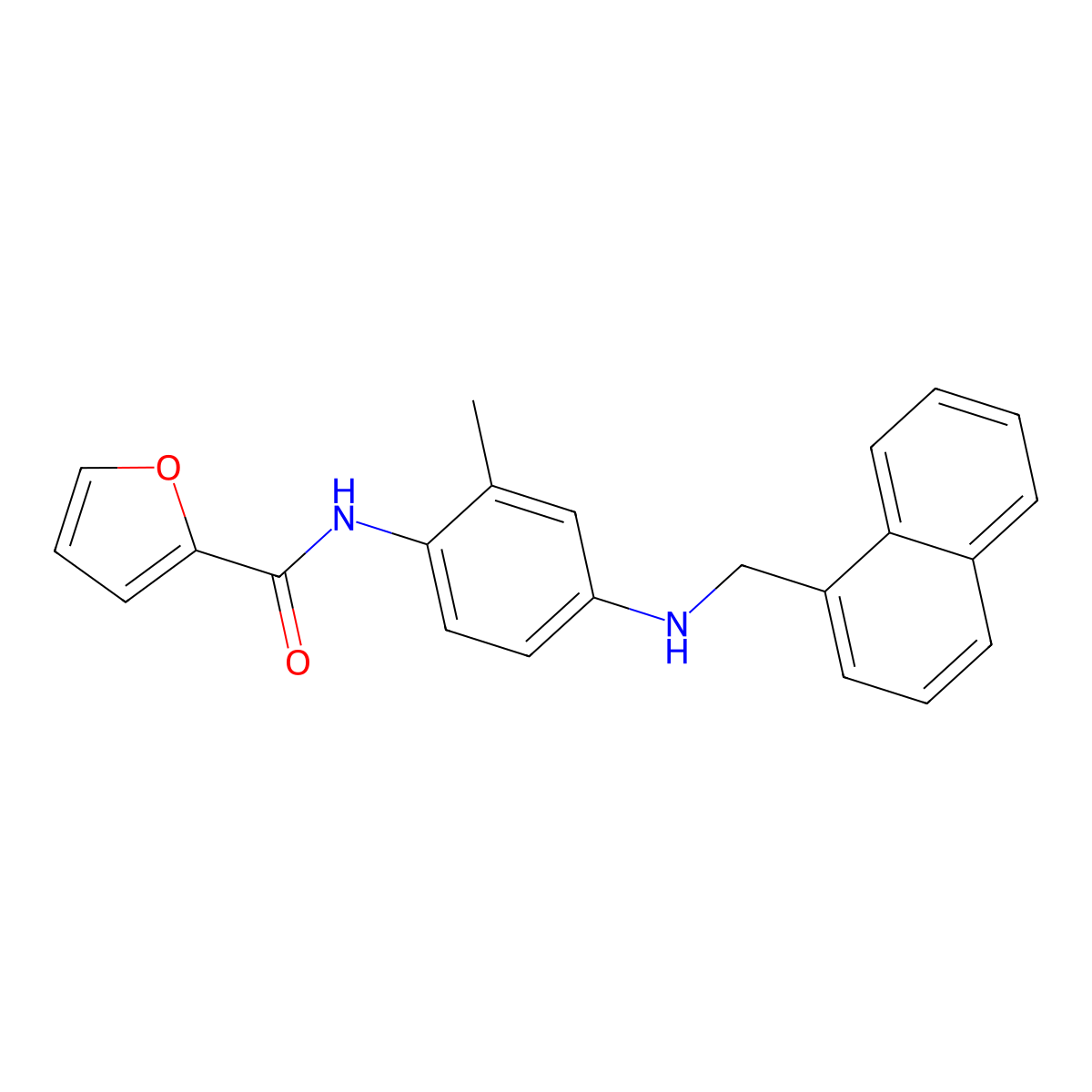 N-{2-methyl-4-[(1-naphthylmethyl)amino]phenyl}-2-furamide molecular structure, CAS 839695-74-8