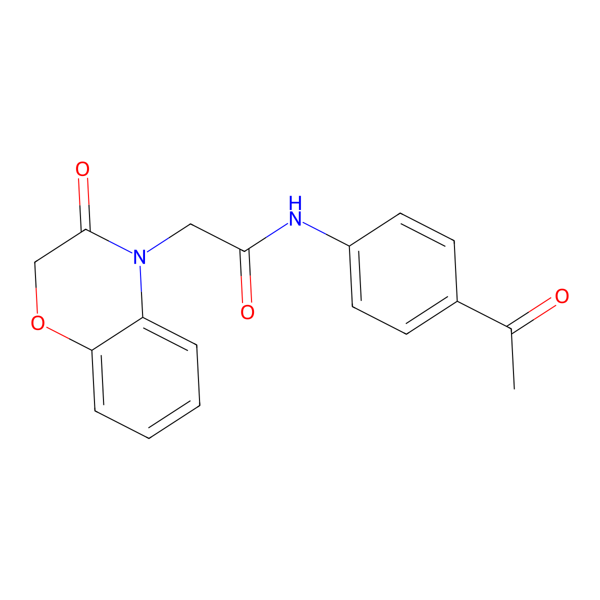 N-(4-acetylphenyl)-2-(3-oxo-1,4-benzoxazin-4-yl)acetamide molecular structure, CAS 839695-81-7
