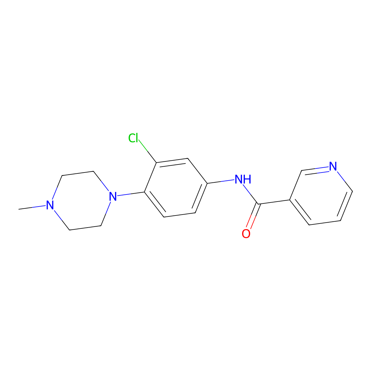 N-[3-chloro-4-(4-methylpiperazin-1-yl)phenyl]pyridine-3-carboxamide molecular structure, CAS 839695-89-5
