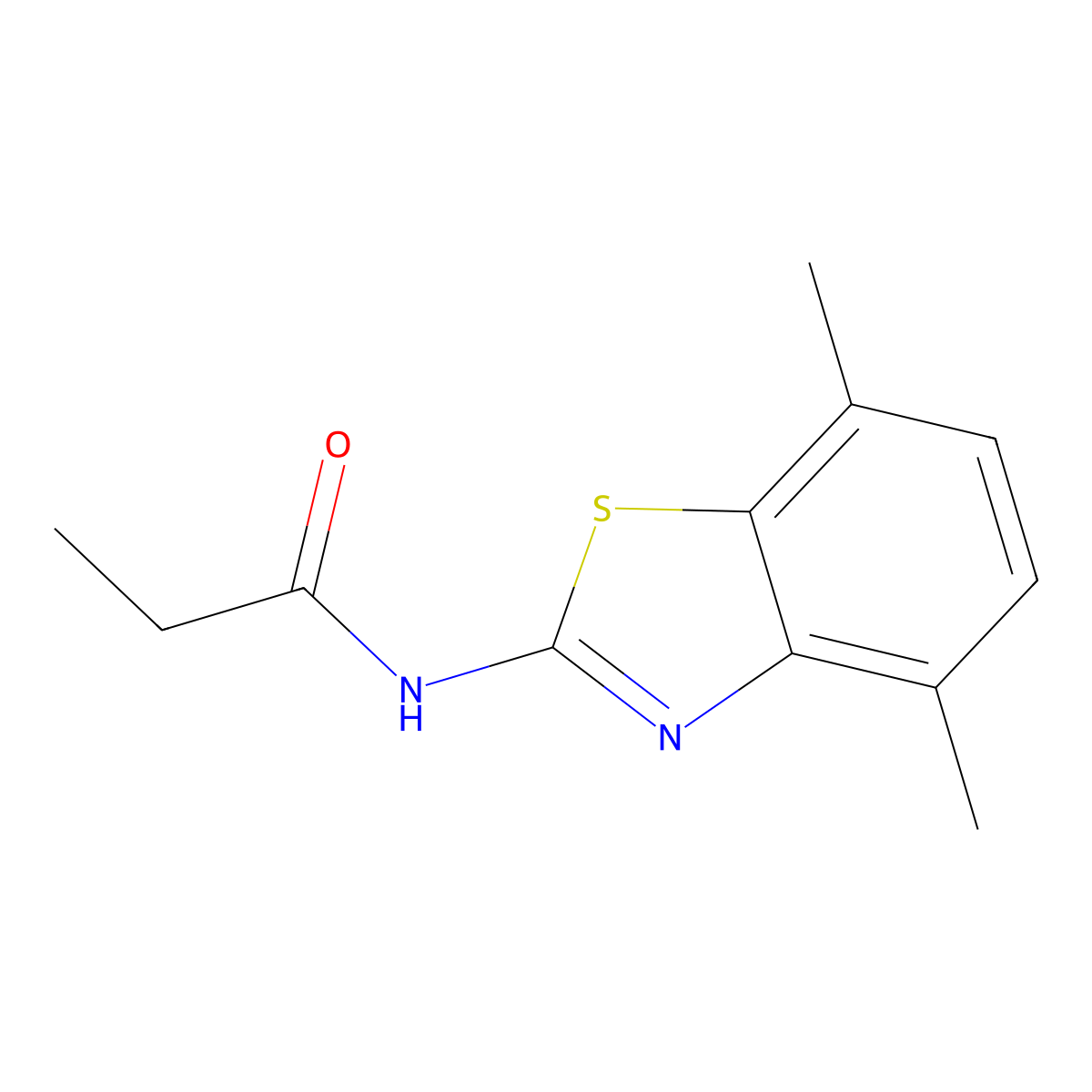 N-(4,7-dimethyl-1,3-benzothiazol-2-yl)propanamide molecular structure, CAS 839695-93-1