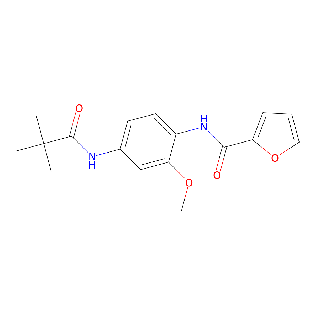 N-[4-(2,2-dimethylpropanoylamino)-2-methoxyphenyl]furan-2-carboxamide molecular structure, CAS 839696-00-3
