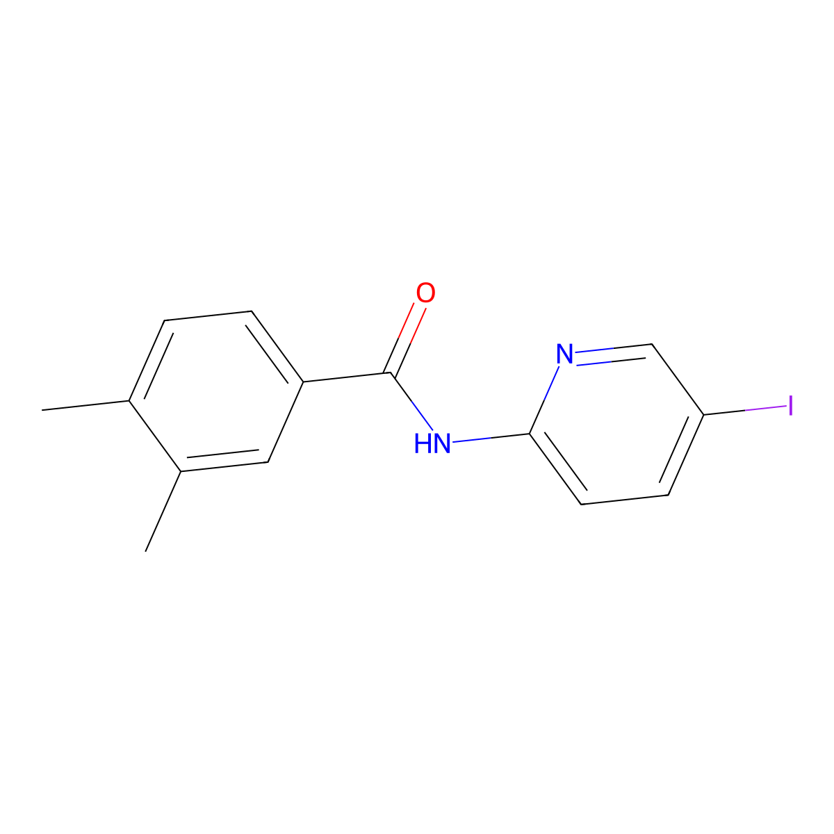 N-(5-iodopyridin-2-yl)-3,4-dimethylbenzamide molecular structure, CAS 839696-15-0