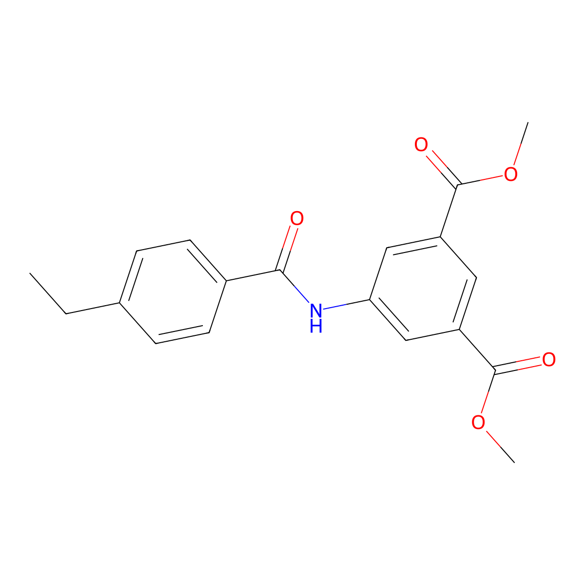 Dimethyl 5-[(4-ethylbenzoyl)amino]isophthalate molecular structure, CAS 839696-27-4