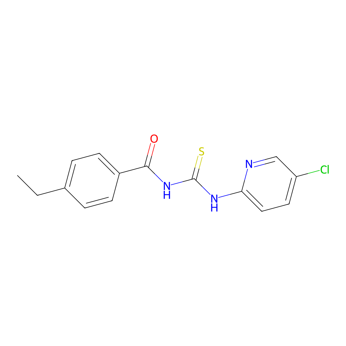 N-(5-chloro-2-pyridinyl)-N'-(4-ethylbenzoyl)thiourea molecular structure, CAS 839696-28-5