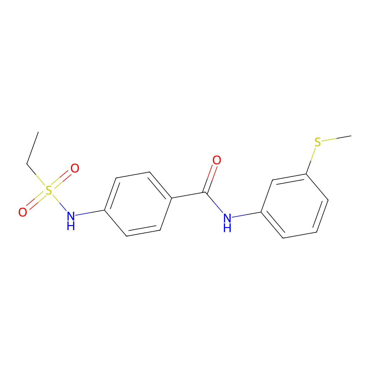 4-(ethylsulfonylamino)-N-(3-methylsulfanylphenyl)benzamide molecular structure, CAS 839696-31-0
