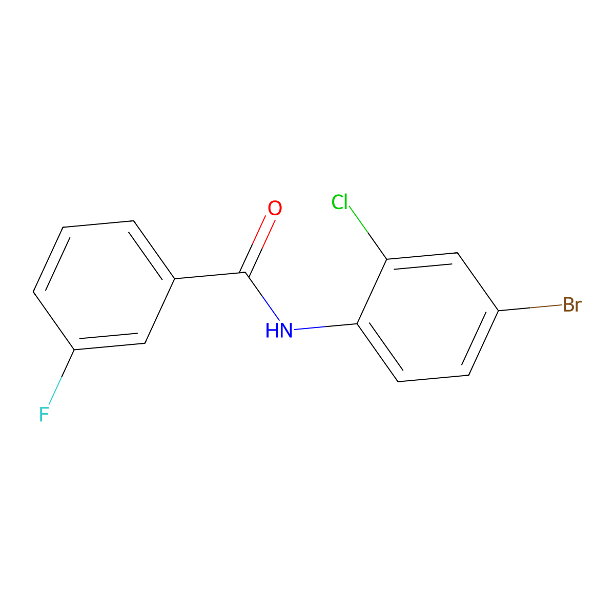 N-(4-bromo-2-chlorophenyl)-3-fluorobenzamide molecular structure, CAS 839696-58-1