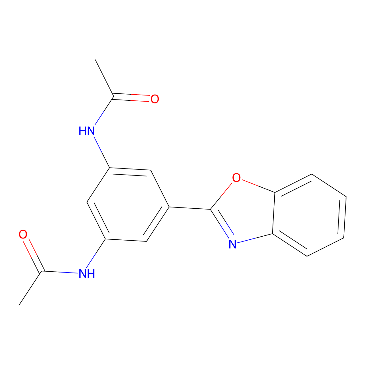 N-[3-acetamido-5-(1,3-benzoxazol-2-yl)phenyl]acetamide molecular structure, CAS 839696-59-2