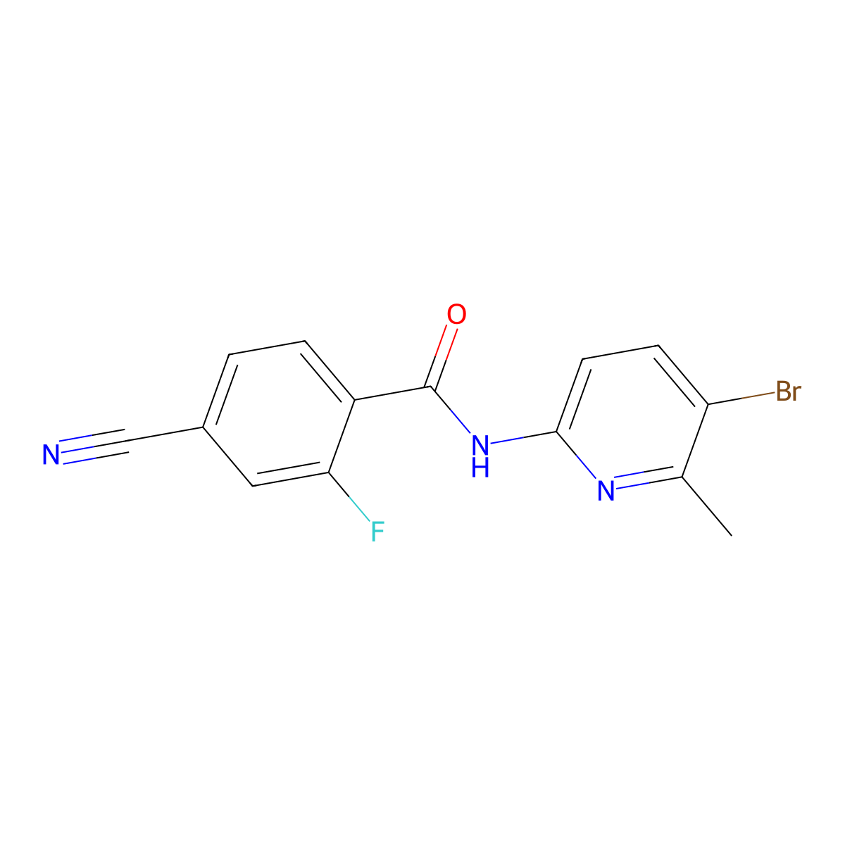 N-(5-bromo-6-methylpyridin-2-yl)-4-cyano-2-fluorobenzamide molecular structure, CAS 839696-65-0