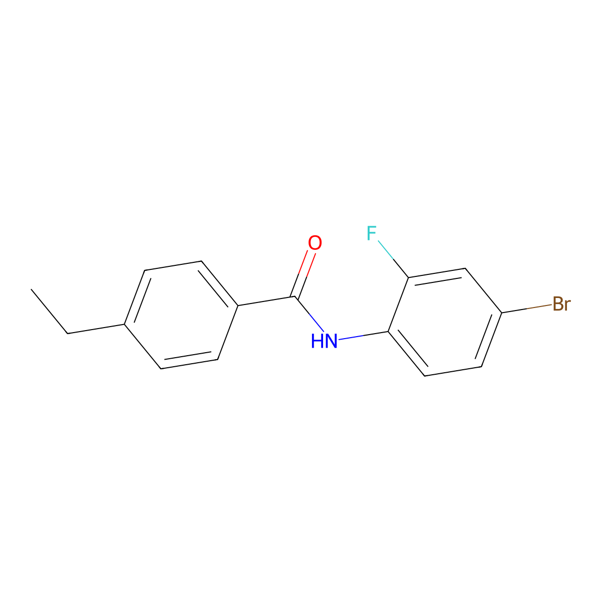 N-(4-bromo-2-fluorophenyl)-4-ethylbenzamide molecular structure, CAS 839696-75-2