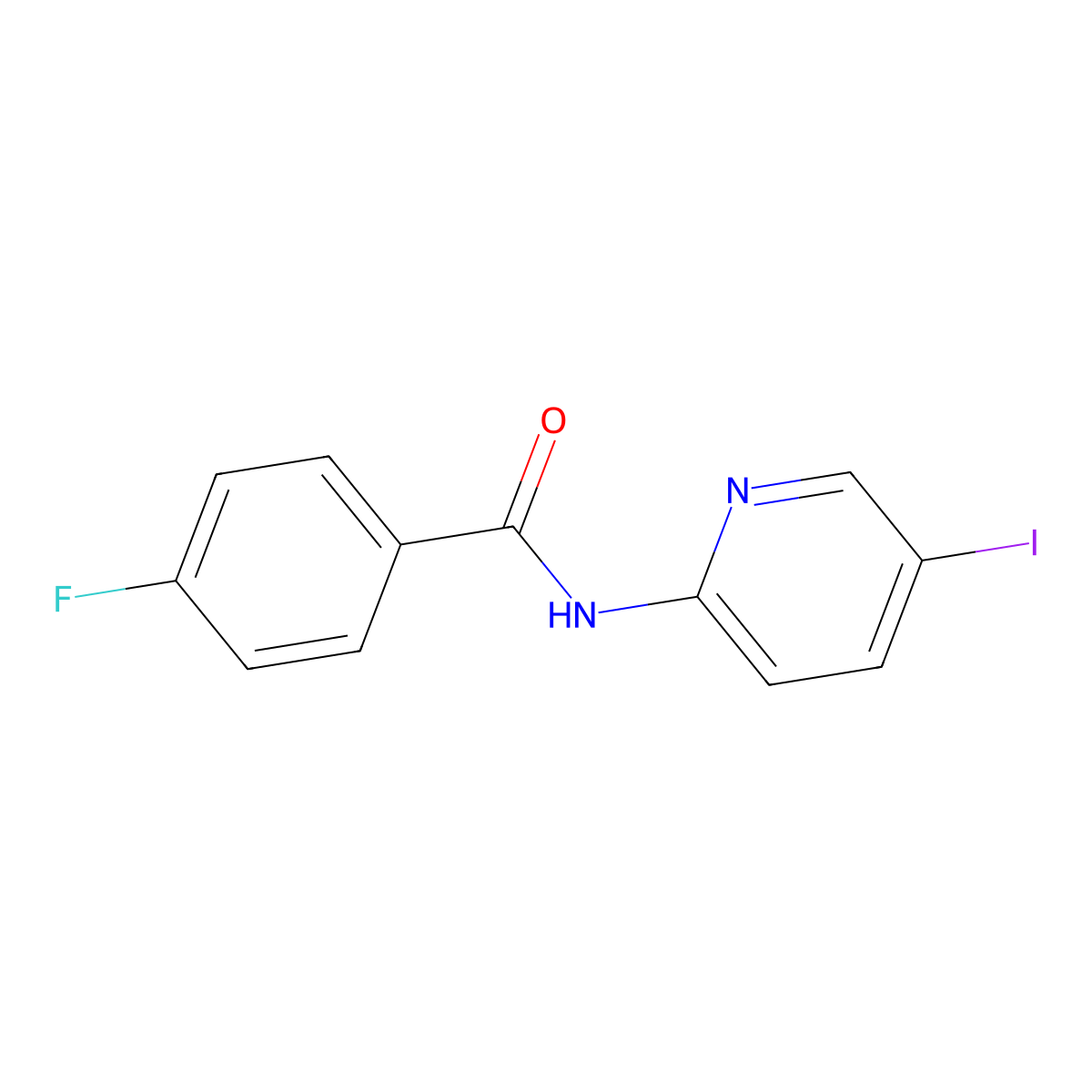 4-fluoro-N-(5-iodopyridin-2-yl)benzamide molecular structure, CAS 839696-89-8