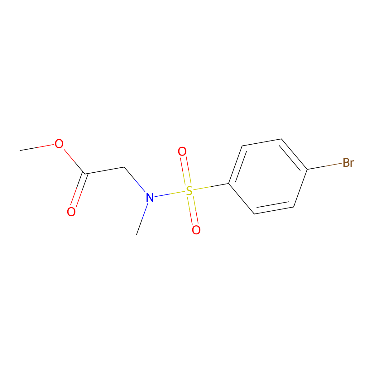 Methyl 2-[(4-bromophenyl)sulfonyl-methylamino]acetate molecular structure, CAS 839696-94-5
