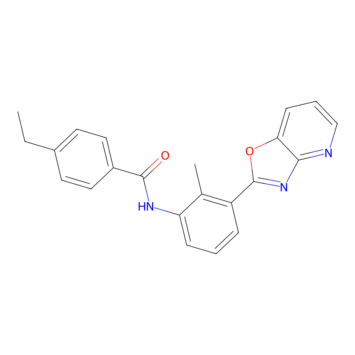 4-ethyl-N-[2-methyl-3-([1,3]oxazolo[4,5-b]pyridin-2-yl)phenyl]benzamide molecular structure, CAS 839697-00-6