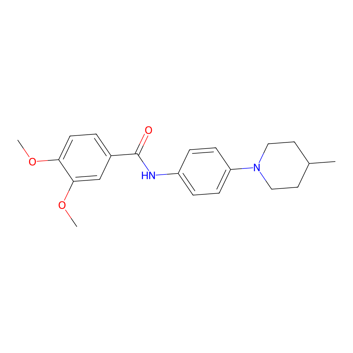 3,4-dimethoxy-N-[4-(4-methylpiperidin-1-yl)phenyl]benzamide molecular structure, CAS 839697-09-5