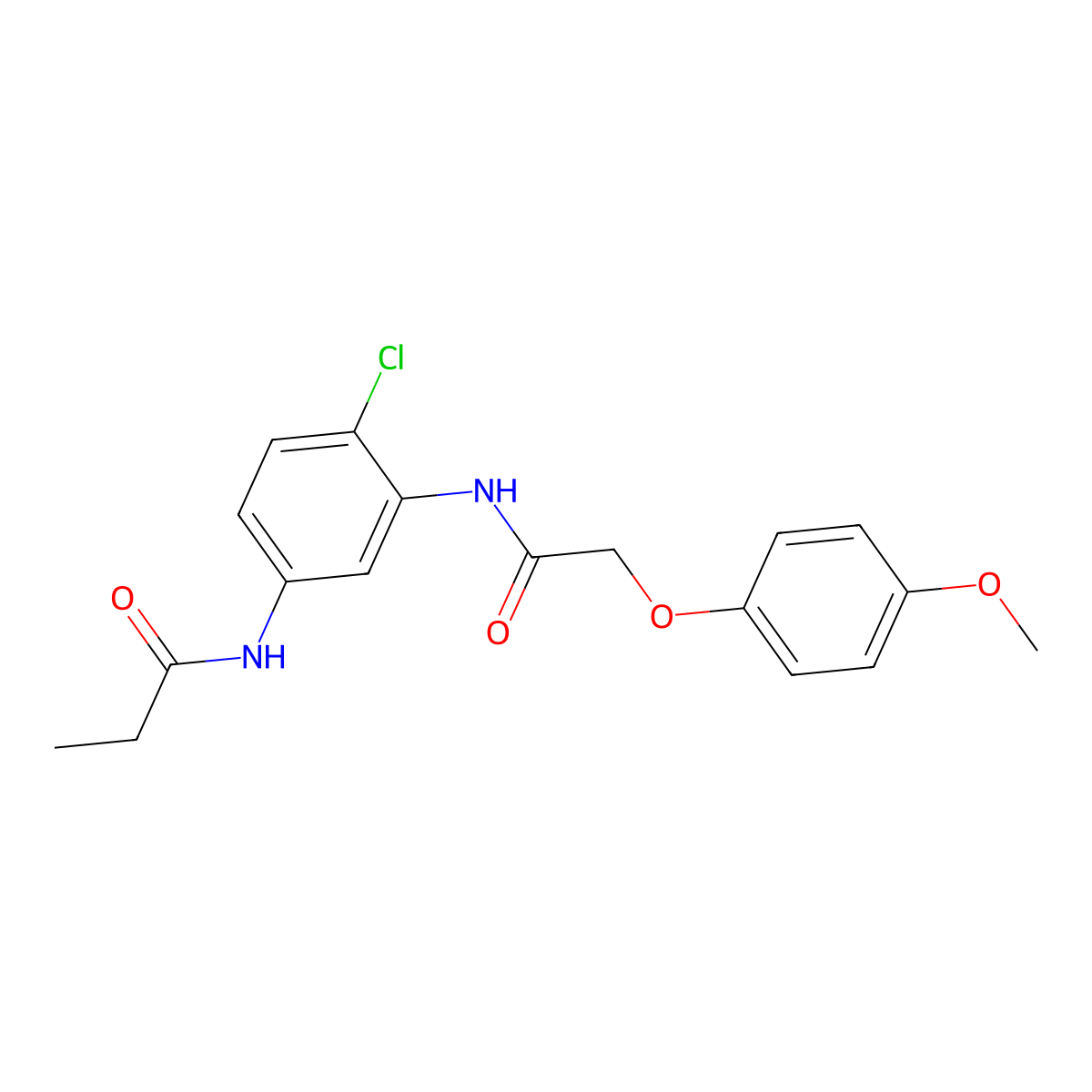 N-(4-chloro-3-{[(4-methoxyphenoxy)acetyl]amino}phenyl)propanamide molecular structure, CAS 839697-24-4