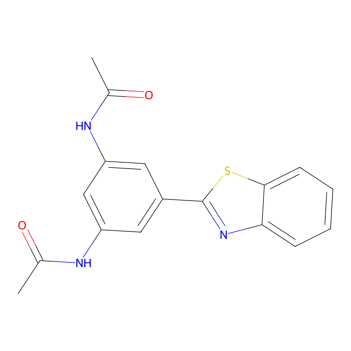 N-[3-acetamido-5-(1,3-benzothiazol-2-yl)phenyl]acetamide molecular structure, CAS 839697-29-9