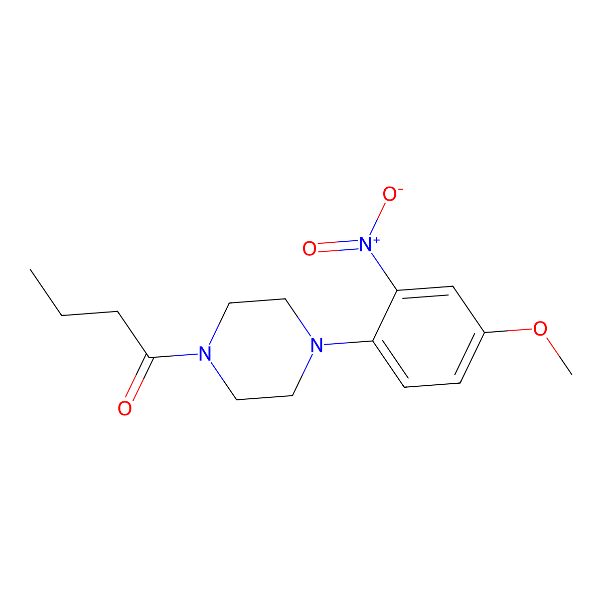 1-[4-(4-Methoxy-2-nitrophenyl)piperazin-1-yl]butan-1-one molecular structure, CAS 839697-30-2