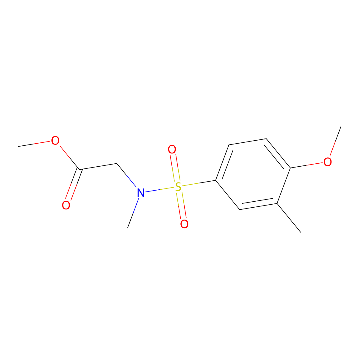 Methyl 2-[(4-methoxy-3-methylphenyl)sulfonyl-methylamino]acetate molecular structure, CAS 839697-36-8