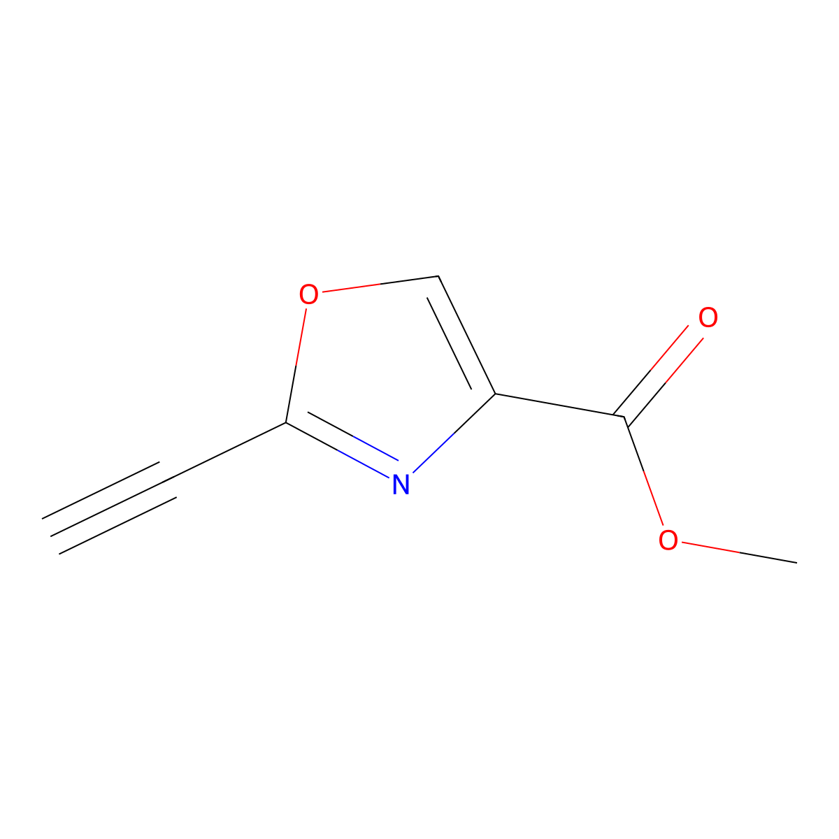 Methyl 2-ethynyl-1,3-oxazole-4-carboxylate molecular structure, CAS 839697-74-4
