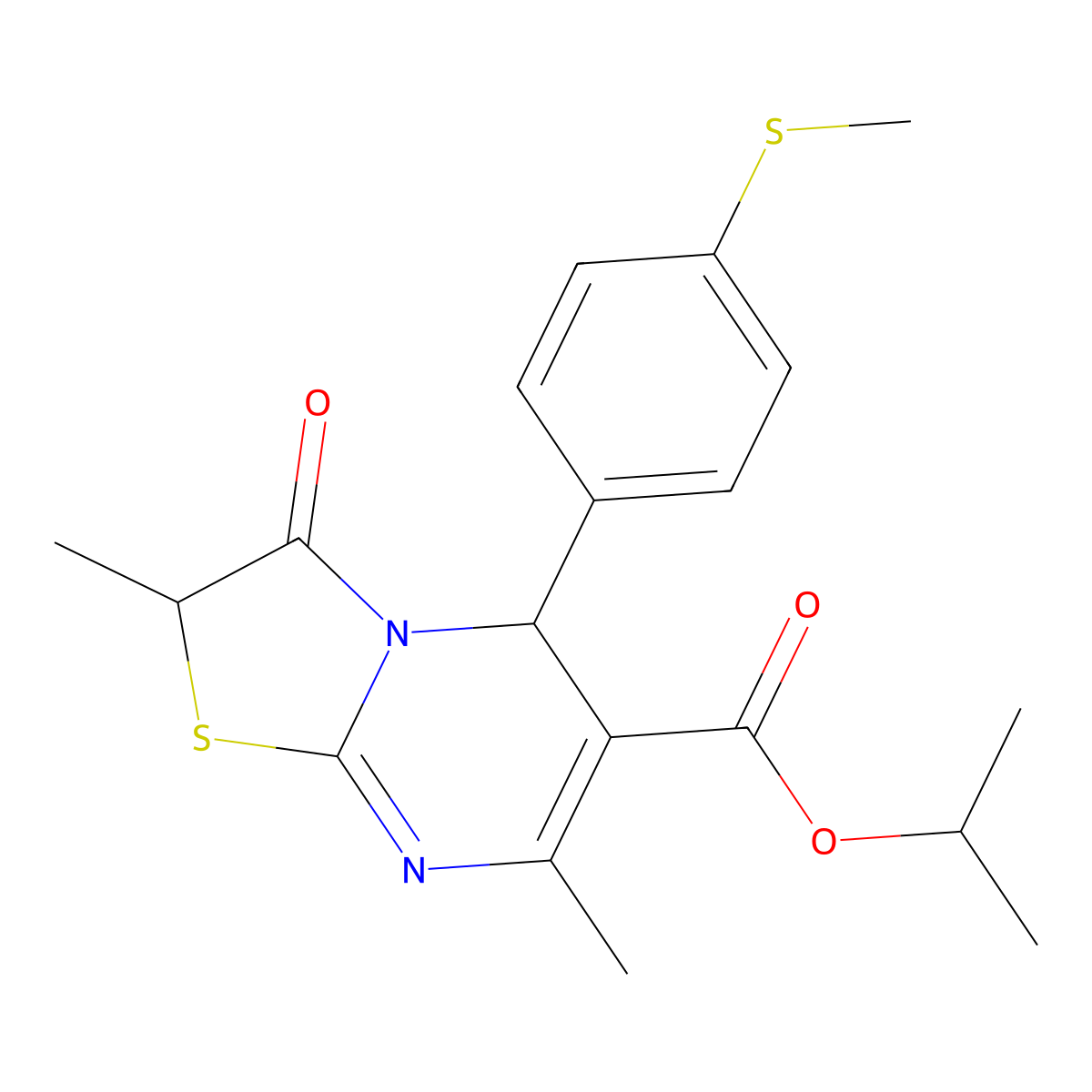 isopropyl 2,7-dimethyl-5-[4-(methylsulfanyl)phenyl]-3-oxo-2,3-dihydro-5H-[1,3]thiazolo[3,2-a]pyrimidine-6-carboxylate molecular structure, CAS 839701-85-8