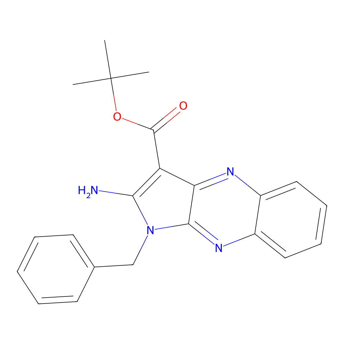 tert-butyl 2-amino-1-benzyl-1H-pyrrolo[2,3-b]quinoxaline-3-carboxylate molecular structure, CAS 839703-08-1