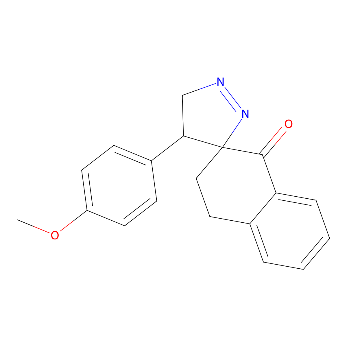 4'-(4-Methoxyphenyl)spiro[3,4-dihydronaphthalene-2,5'-3,4-dihydropyrazole]-1-one molecular structure, CAS 839703-10-5