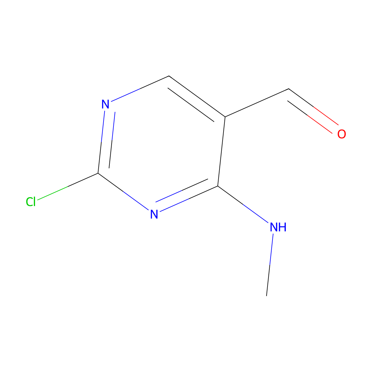 2-Chloro-4-(methylamino)-5-pyrimidinecarboxaldehyde molecular structure, CAS 839708-50-8