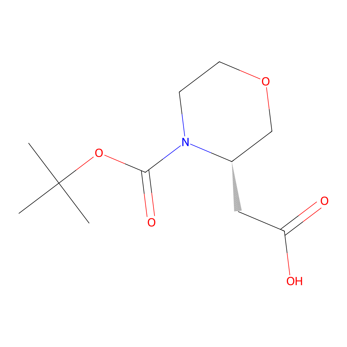 (S)-N-Boc-3-morpholineacetic acid molecular structure, CAS 839710-38-2