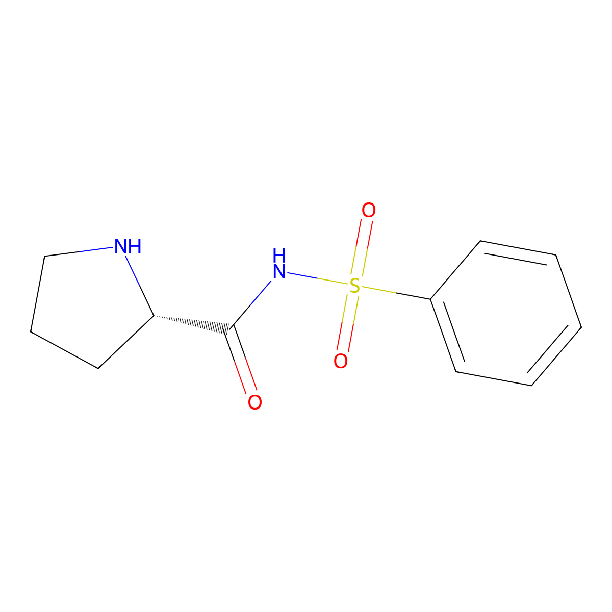 (S)-N-(Phenylsulfonyl)pyrrolidine-2-carboxamide molecular structure, CAS 839711-69-2