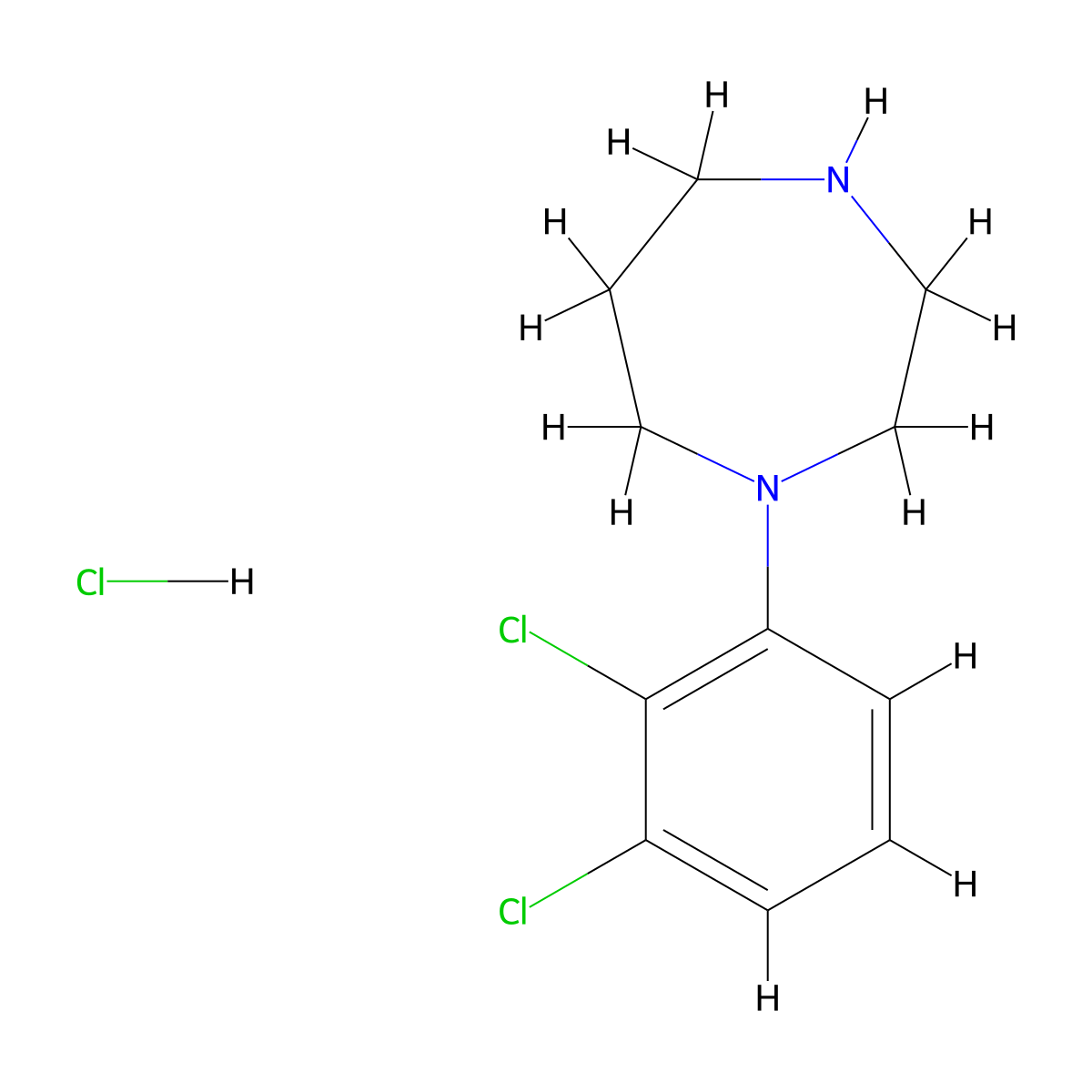 1-(2,3-Dichlorophenyl)-1,4-diazepane hydrochloride molecular structure, CAS 839712-09-3
