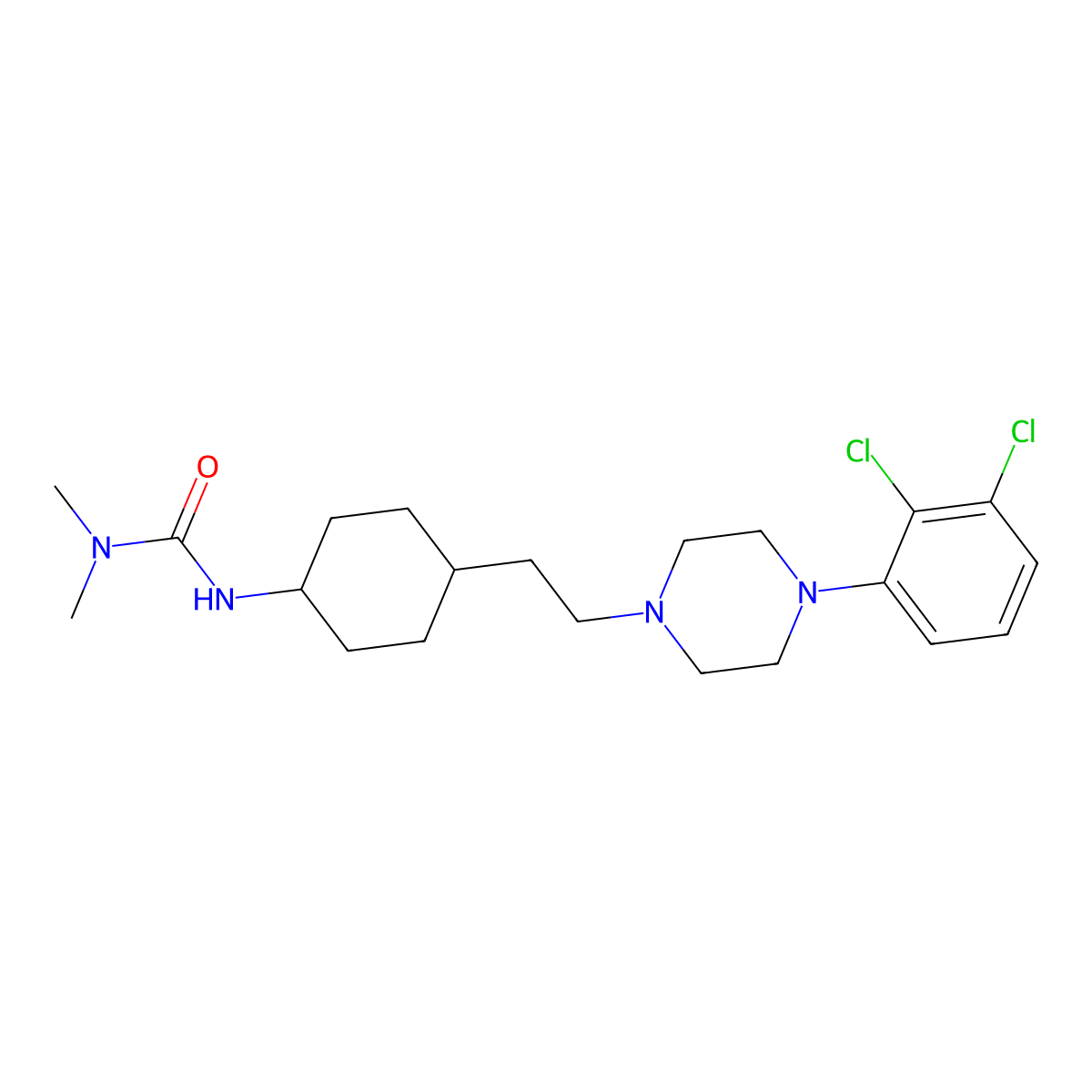 Cariprazine molecular structure, CAS 839712-12-8