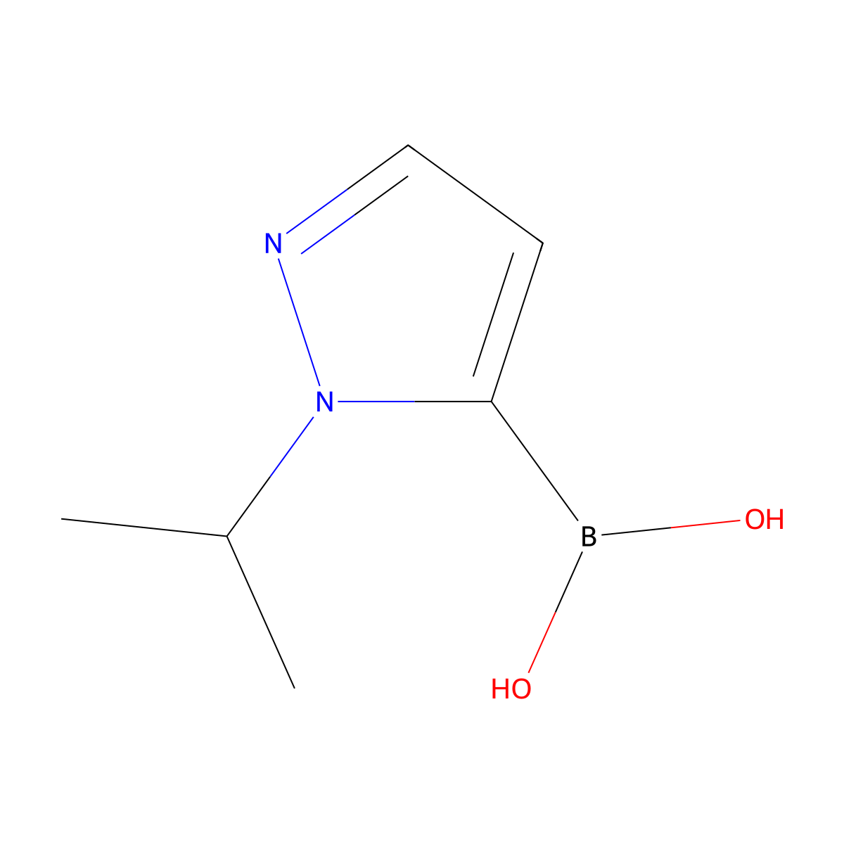 (1-Isopropyl-1H-pyrazol-5-yl)boronic acid molecular structure, CAS 839714-33-9