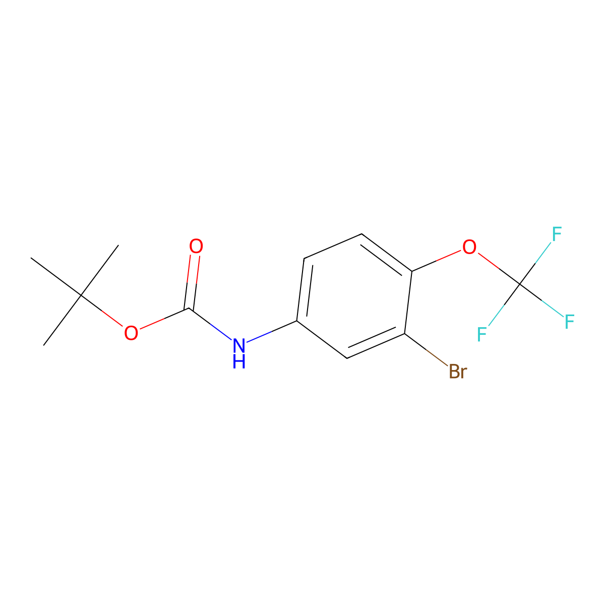 (3-Bromo-4-trifluoromethoxy-phenyl)-carbamic acid tert-butyl ester molecular structure, CAS 839715-01-4