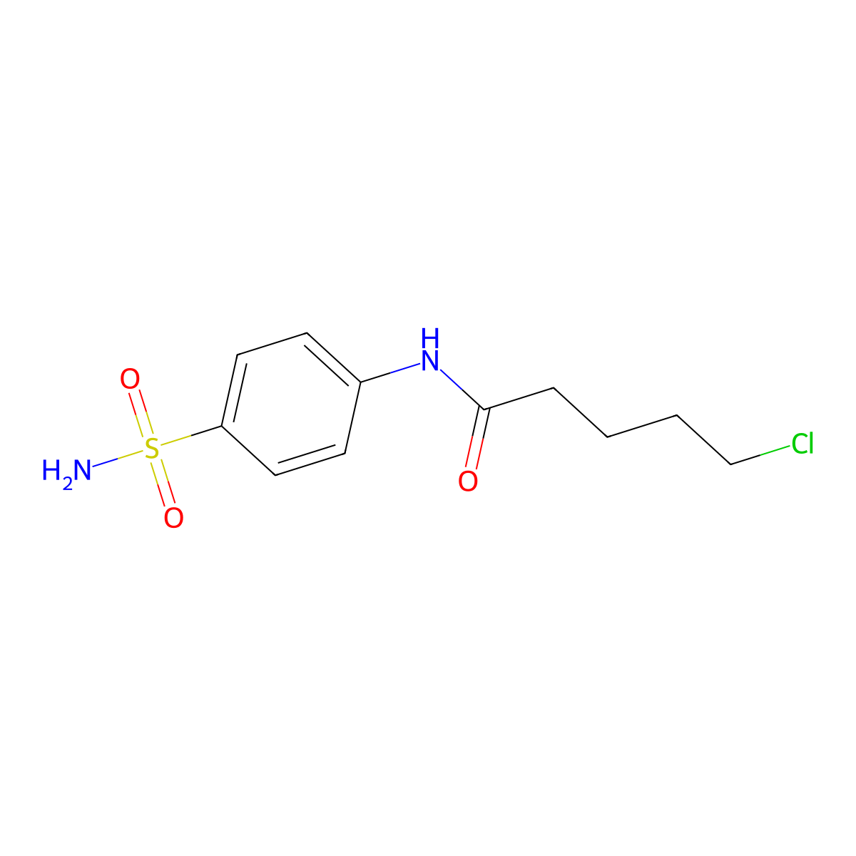 5-chloro-N-(4-sulfamoylphenyl)pentanamide molecular structure, CAS 839717-64-5