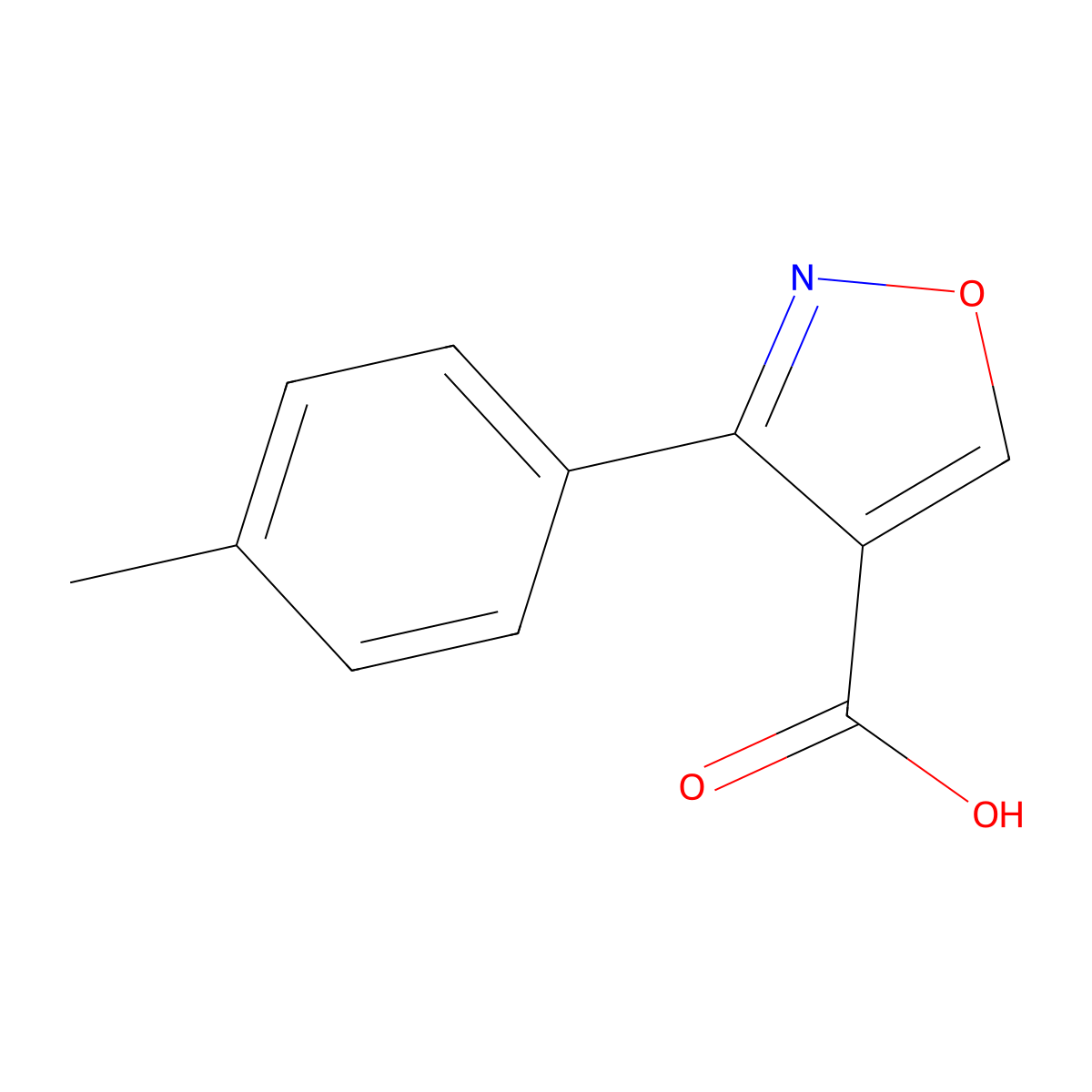 3-(4-Methylphenyl)isoxazole-4-carboxylic acid molecular structure, CAS 839717-99-6
