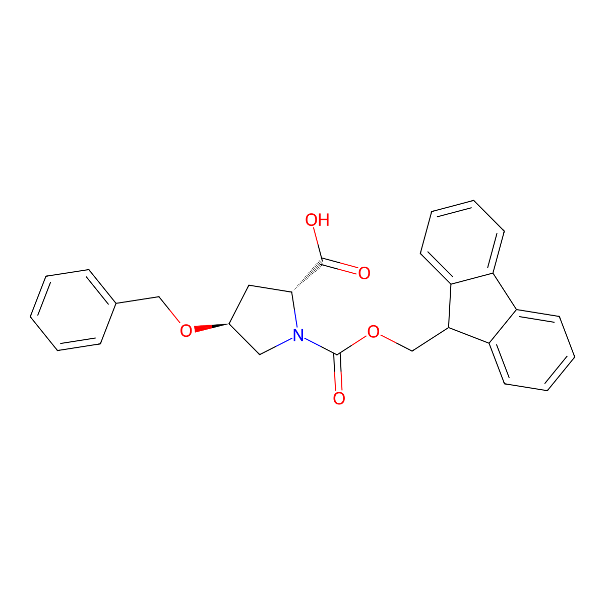 (4S)-1-Fmoc-4-benzyloxy-D-proline molecular structure, CAS 839719-78-7