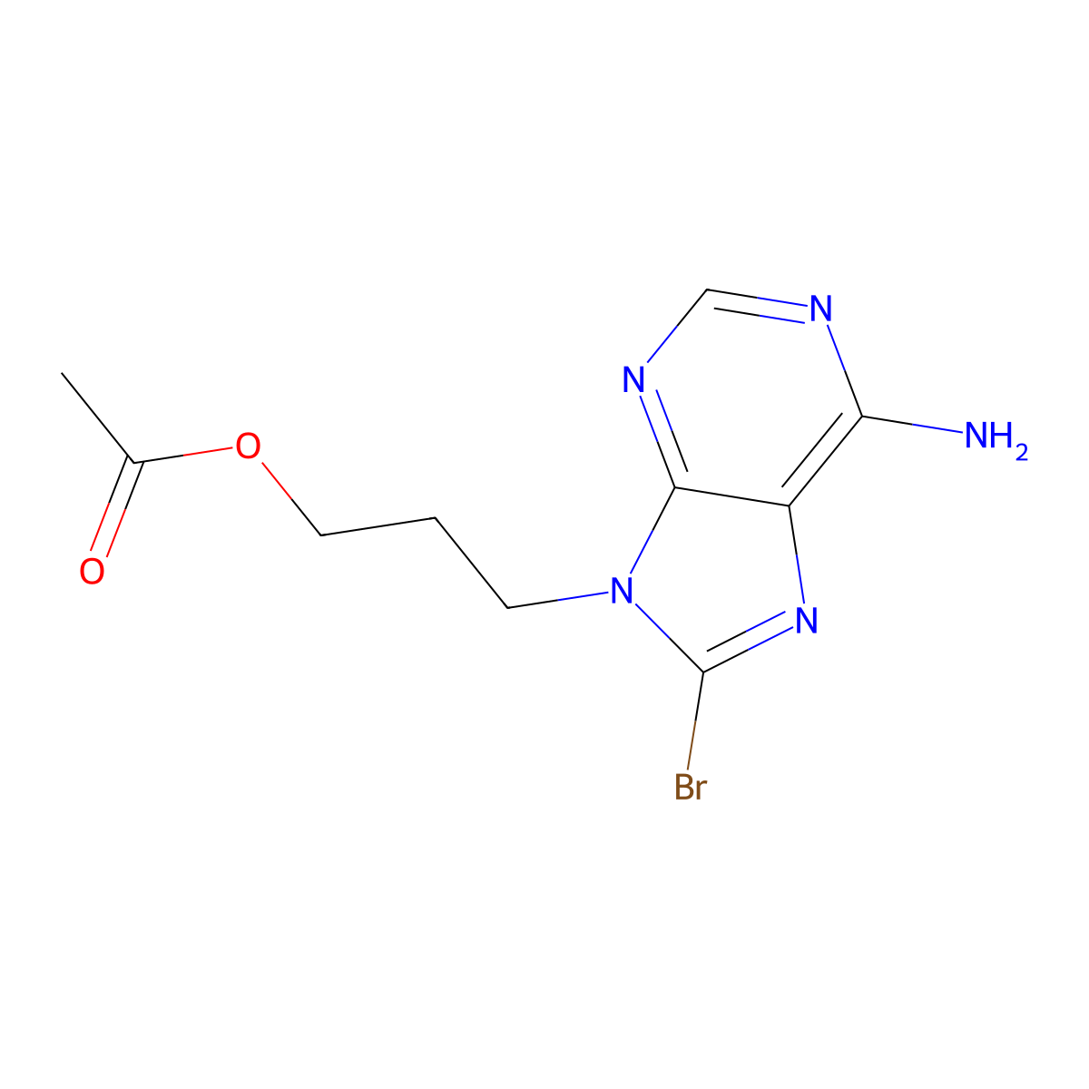 3-(6-Amino-8-bromo-9H-purin-9-yl)propyl acetate molecular structure, CAS 839725-89-2