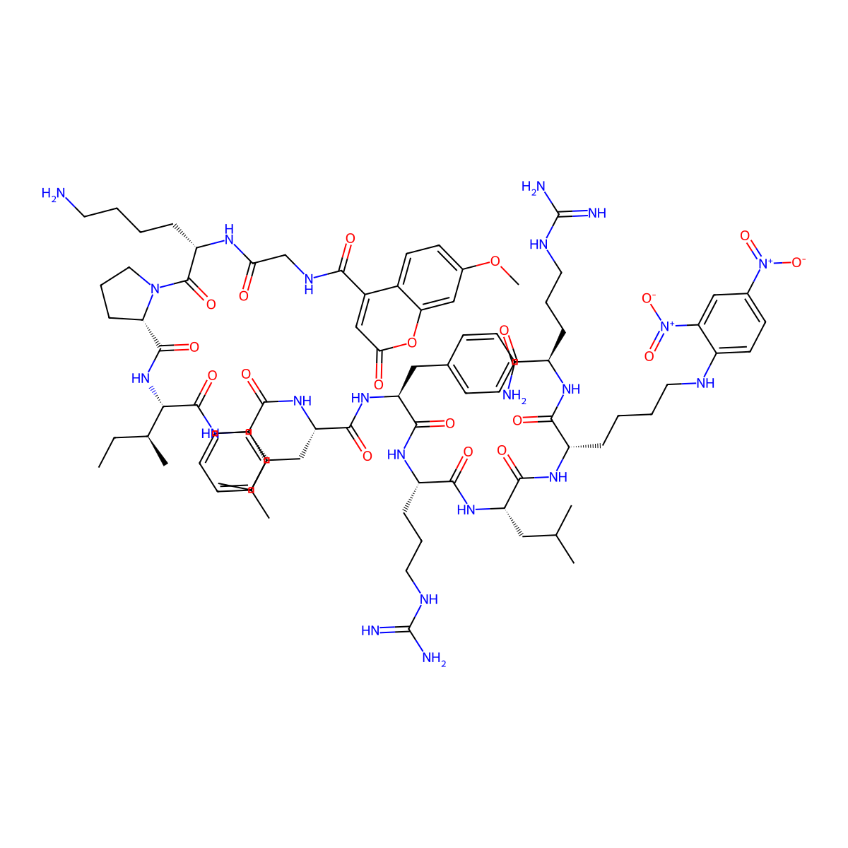 Mca-Gly-Lys-Pro-Ile-Leu-Phe-Phe-Arg-Leu-Lys(Dnp)-D-Arg-NH molecular structure, CAS 839730-93-7