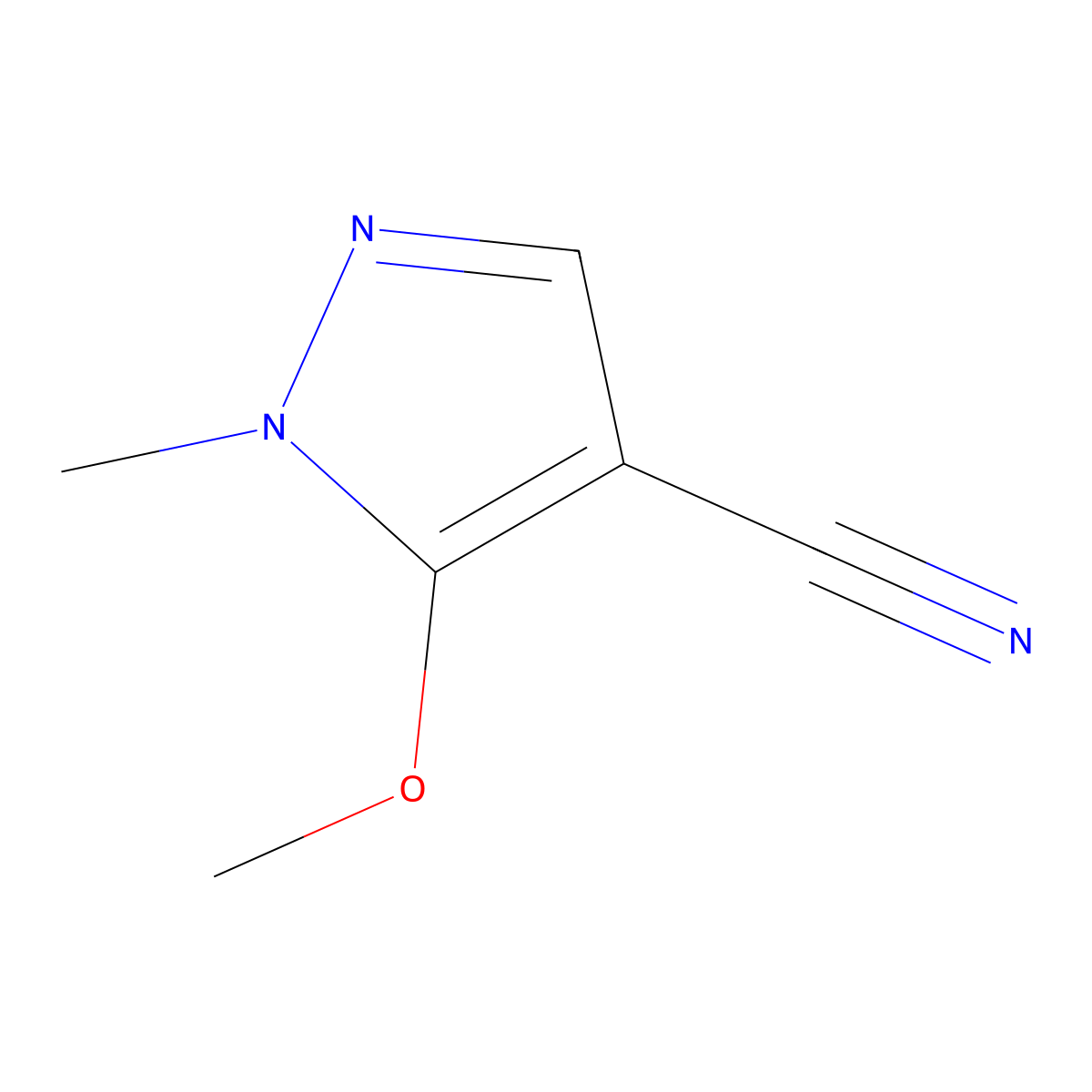 5-methoxy-1-methyl-1H-pyrazole-4-carbonitrile molecular structure, CAS 839732-07-9