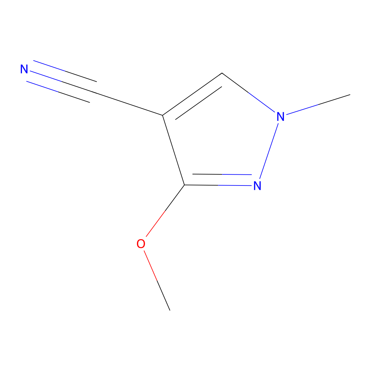 3-methoxy-1-methyl-1H-pyrazole-4-carbonitrile molecular structure, CAS 839732-12-6