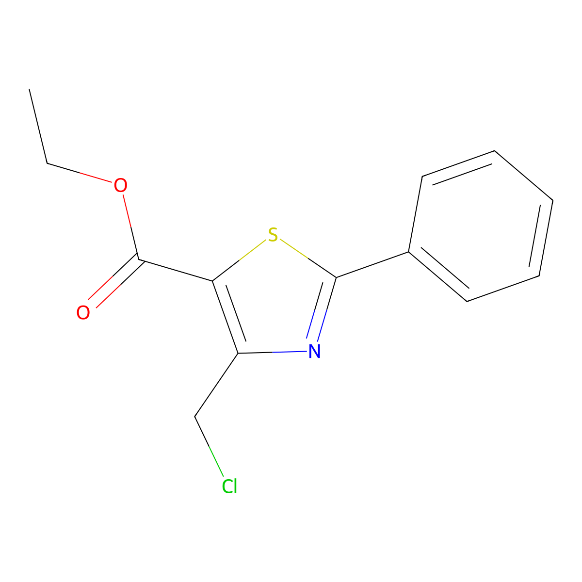Ethyl 4-(chloromethyl)-2-phenylthiazole-5-carboxylate molecular structure, CAS 83983-12-4